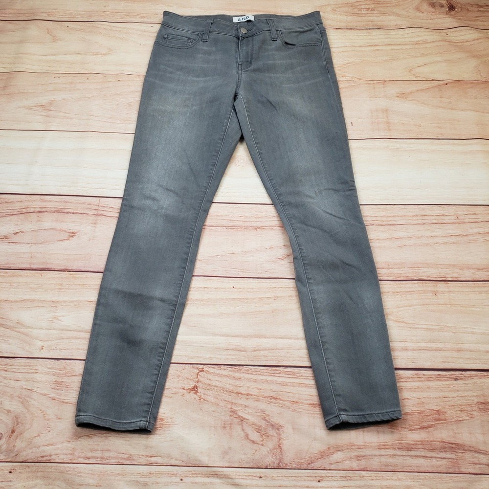 A.N.D. Womens Size 28‎ Grey Skinny Jeans Mid Rise Stretch Denim Made in USA